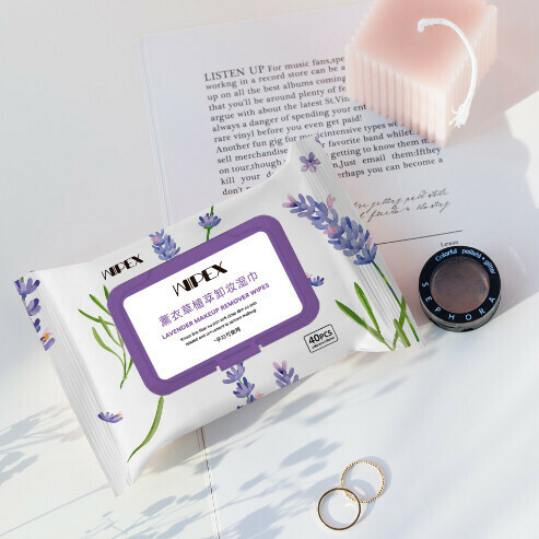 【40 Pumps】Lavender plant extract makeup remover wipes