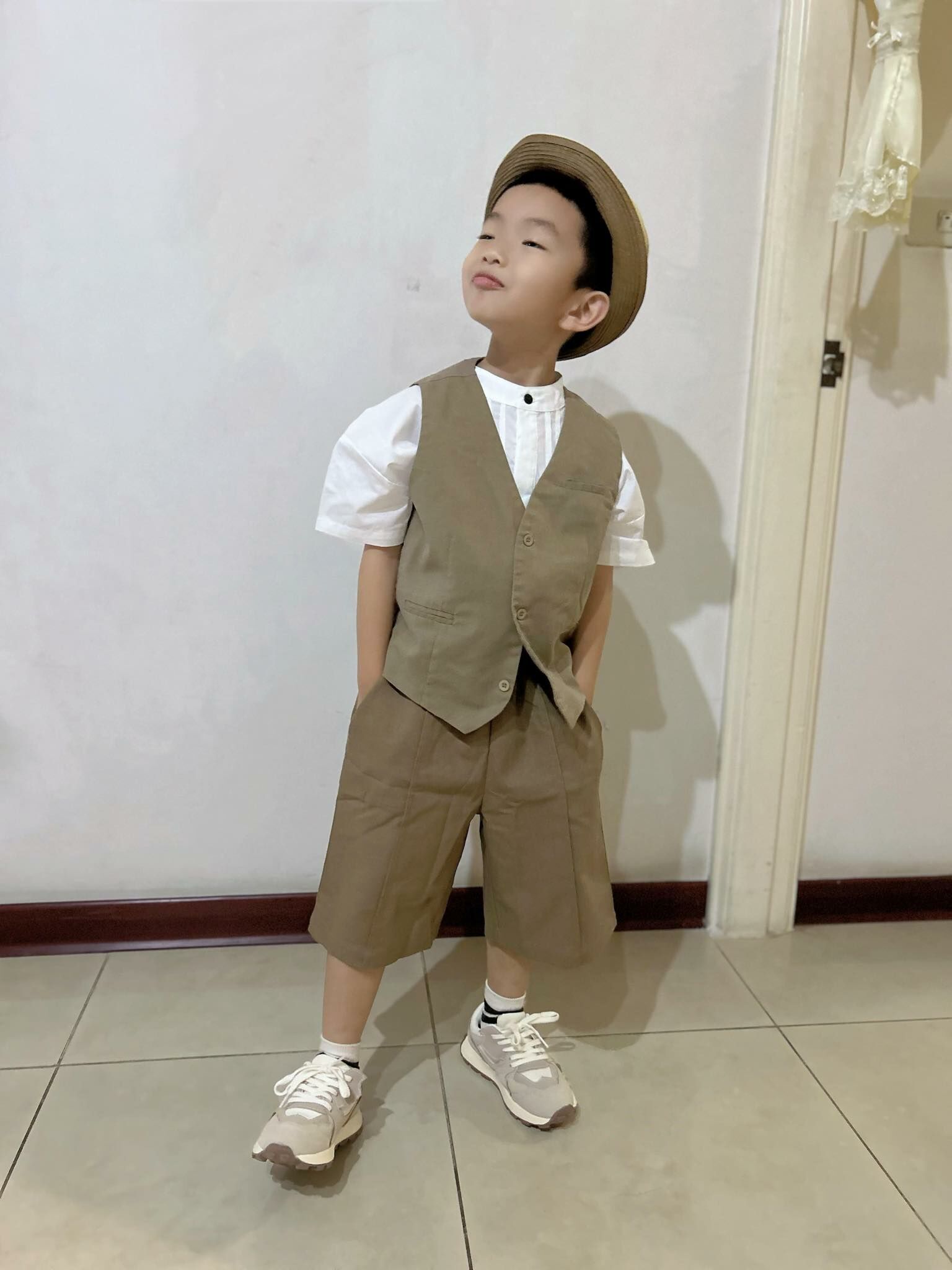 日本 riziere 棉麻 西裝背心 RZ24SSVT02 (深咖啡色100尺寸)