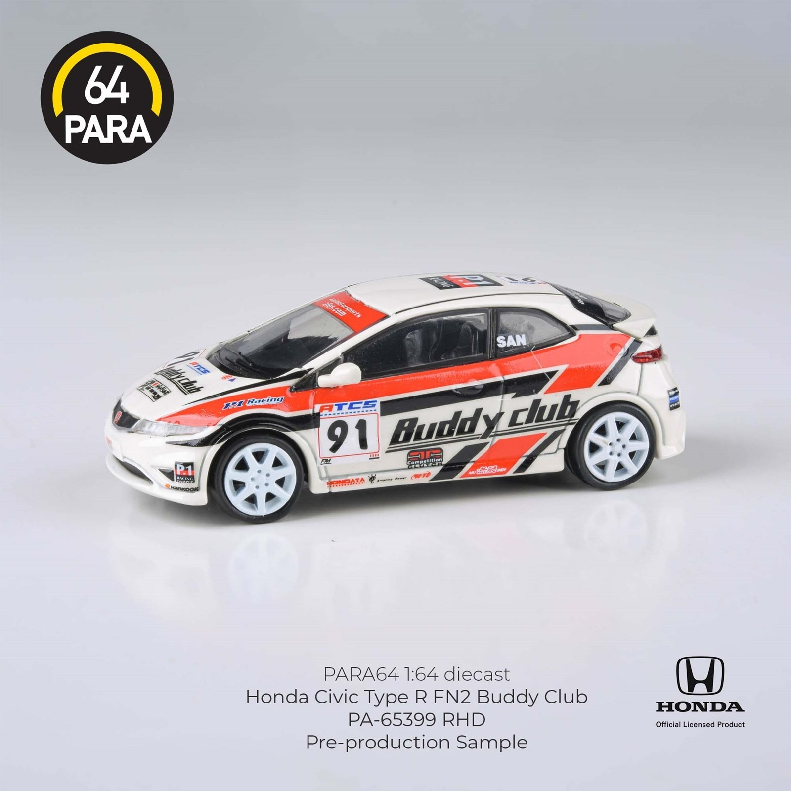 PARA64 1/64 2007 本田 Honda Civic Type R FN2 Buddy Club Livery RHD