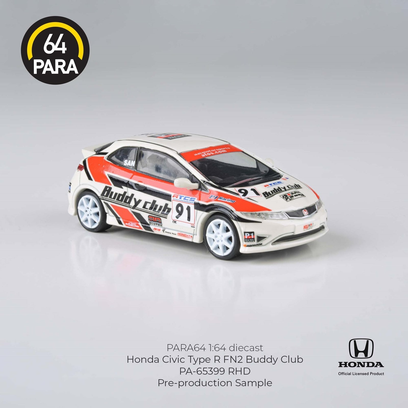 PARA64 1/64 2007 本田 Honda Civic Type R FN2 Buddy Club Livery RHD
