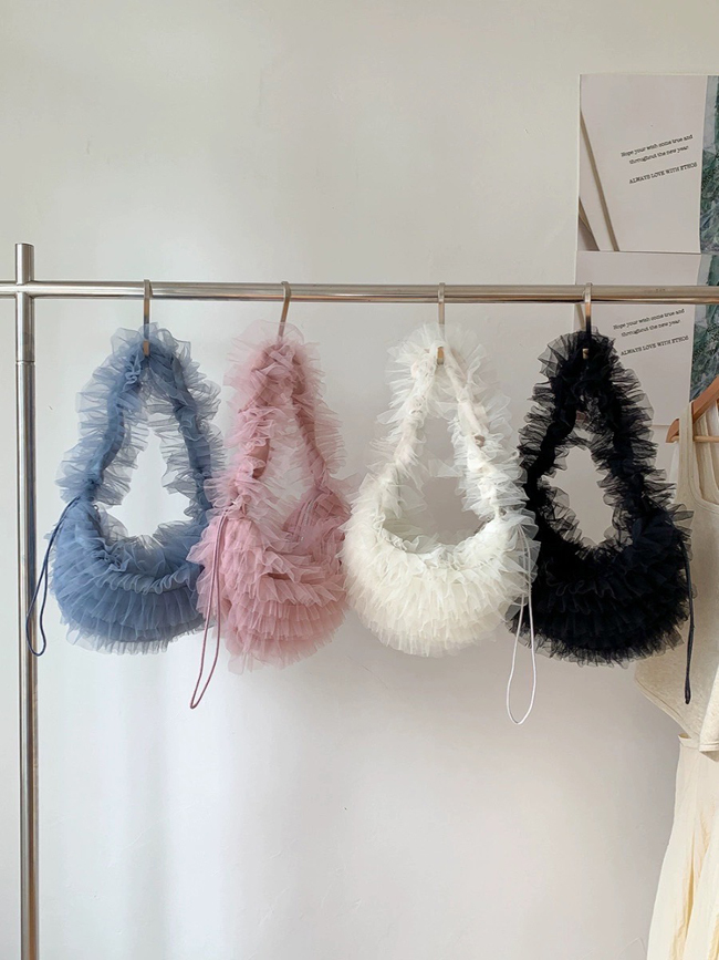 輕巧超夢幻美美網紗/婚紗手提包-四色現貨