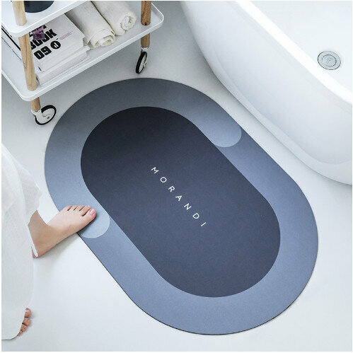 [Oval / Jingyi Blue] Absorbent soft mat / Soft diatomaceous earth / Absorbent anti-slip mat mat 