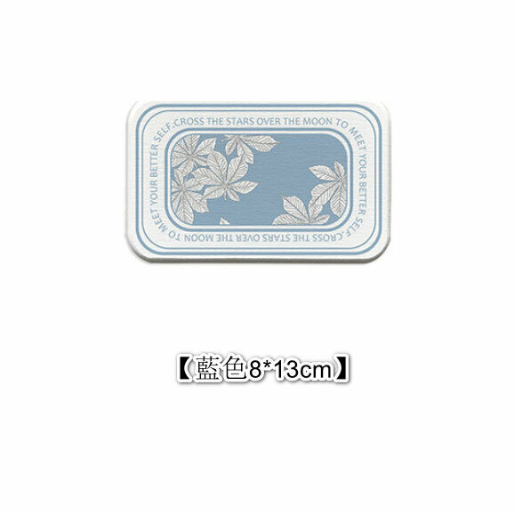 Diatomaceous earth coaster bathroom anti-slip absorbent mat [blue 8*13cm]