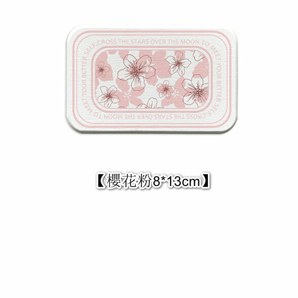 Diatomaceous earth coaster Bathroom anti-slip absorbent mat [cherry blossom pink 8*13cm]
