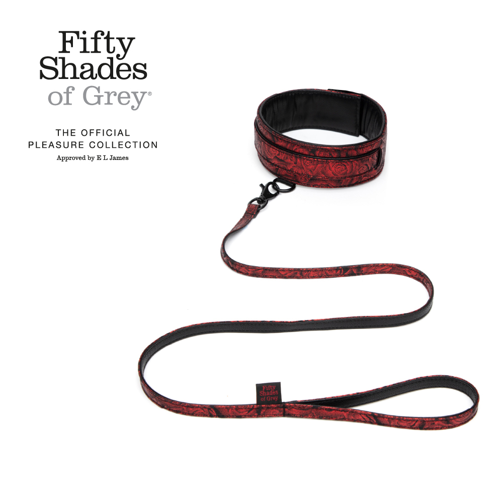 格雷的五十道陰影 Fifty Shades of Grey Sweet Anticipation 黑紅玫瑰項圈牽引鏈套組