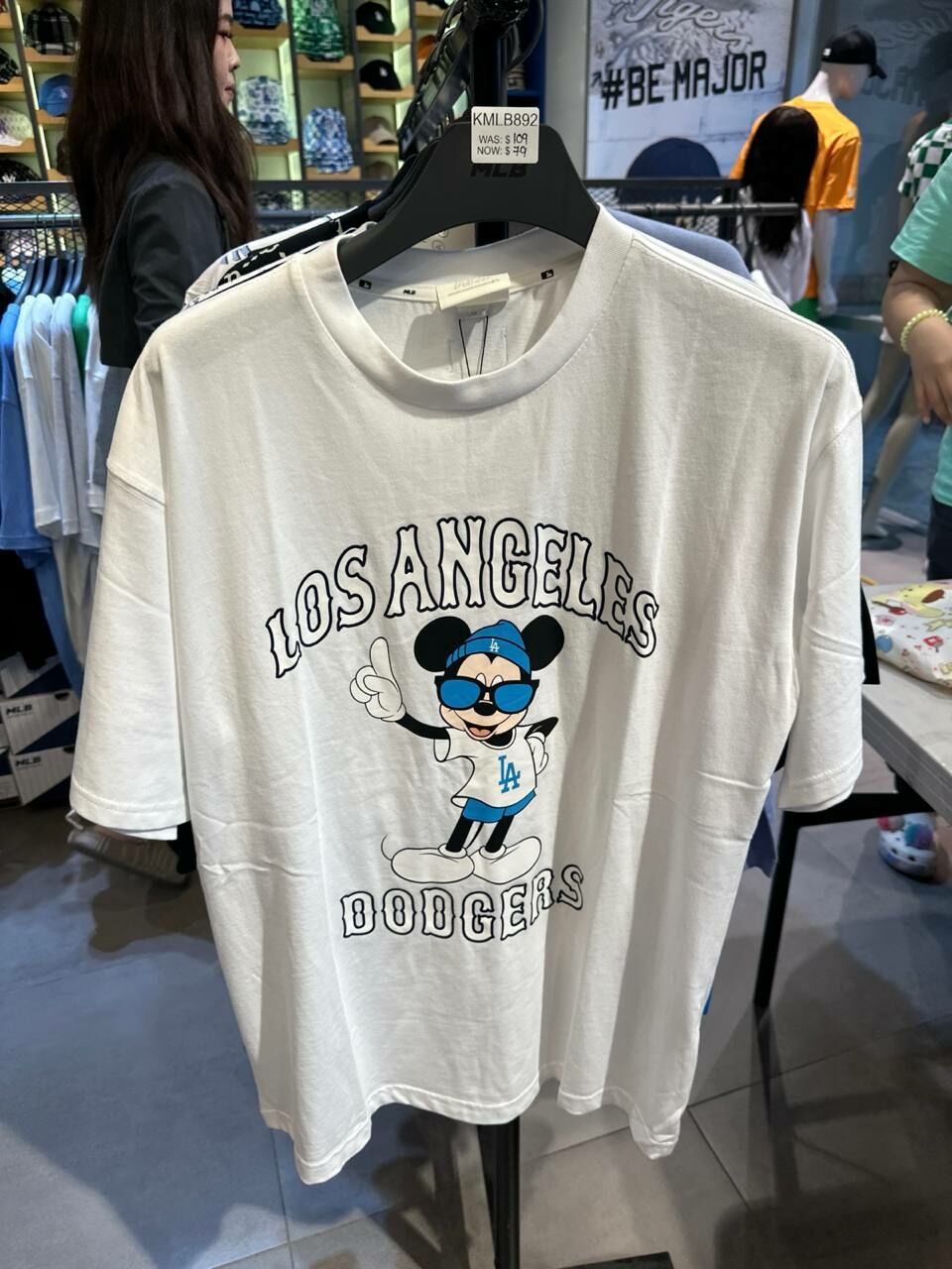 [S] MLB LOS ANGELES DISNEY X MLB S/S T-SHIRT,WHITE, 31TSK3031-07W (SMLB366)