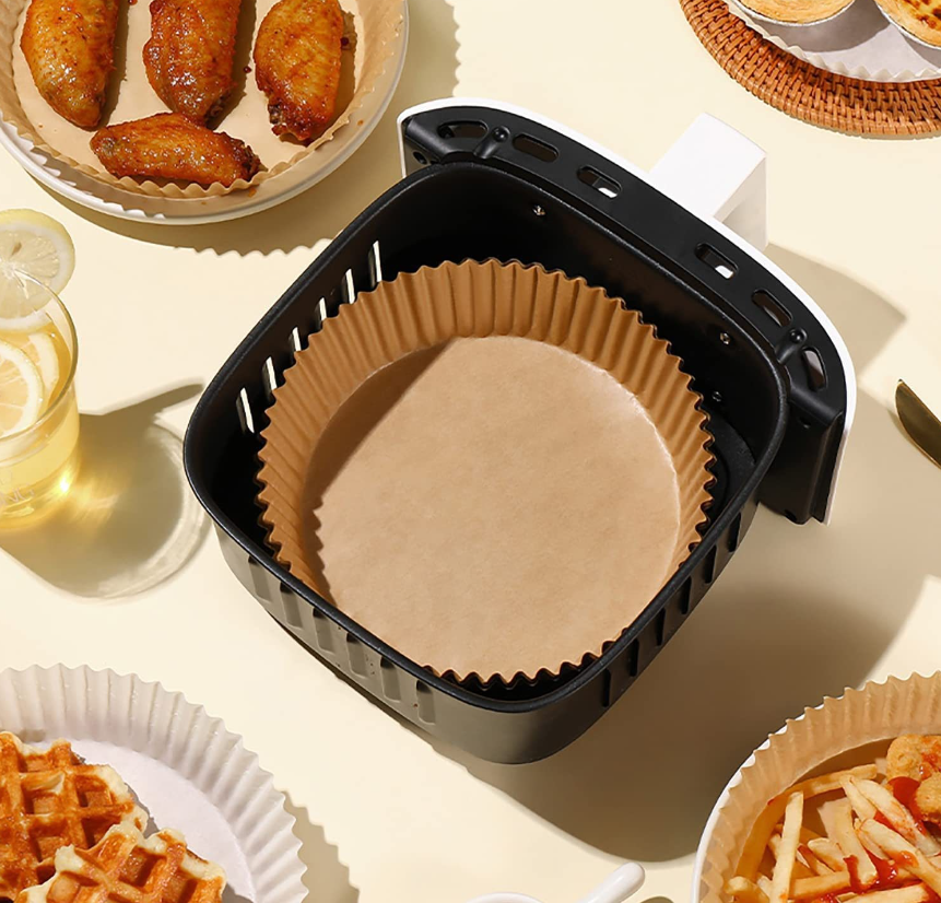 【50 sheets】Fryer paper pad plate grease separator fryer oil blotting paper food paper French fries paper non-stick oil baking paper butter paper air fryer grease sheet anti-leakage pad [specification round 20CM]
