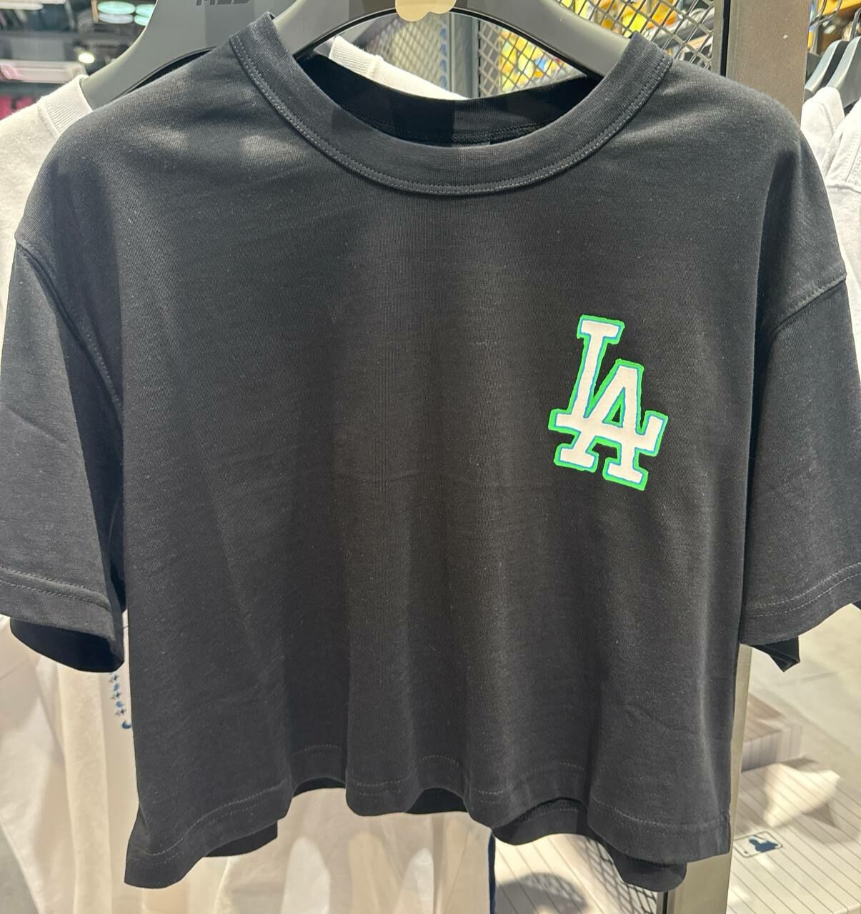 [S] MLB CLASSIC SMALL LA LOGO CROPPED TOP,BLACK, 3FTS42023K0001-07BKS (SMLB371)