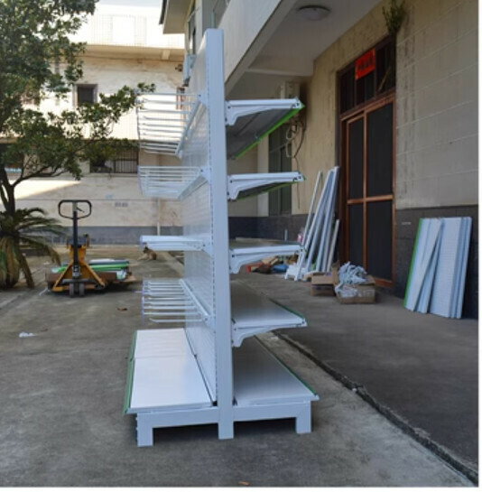 Hotly recommended supermarket convenience store shelves, storage racks, display racks [one side shelf and one hook rack white/length 183*width 80*height 135] [25 cm long with 40 transparent tag hooks]