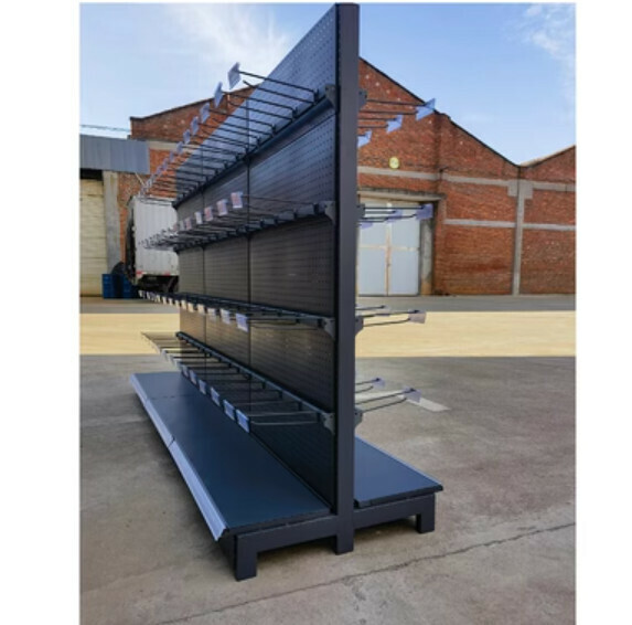 Hotly recommended supermarket convenience store shelves, storage racks, display racks [double-sided hook rack gray // length 273*width 80*height 135] [25 cm long with 120 transparent tag hooks]