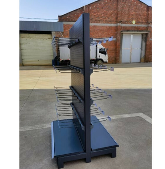 Hotly recommended supermarket convenience store shelves, storage racks, display racks [double-sided hook rack gray // length 90*width 80*height 165] [25 cm long with 40 transparent hooks]