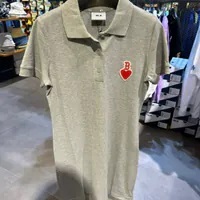 [S] MLB SMALL HEART B PATCH LOGO POLO T-SHIRT DRESS,MELANGE GREY, 3FOP00723K0001-43MGS (SMLB382)