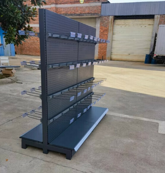 Hotly recommended supermarket convenience store shelves, storage racks, display racks [double-sided hook rack gray // length 183*width 80*height 165] [25 cm long with 80 transparent tag hooks]