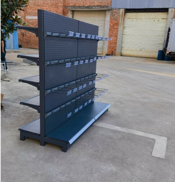 Hotly recommended supermarket convenience store shelves, storage racks, display racks [one side shelf and one hook rack gray // length 183*width 80*height 165] [25 cm long with 40 transparent tag hooks]