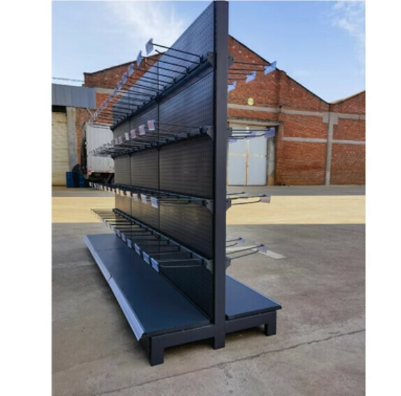 Hotly recommended supermarket convenience store shelves, storage racks, display racks [double-sided hook rack gray // length 273*width 80*height 165] [25 cm long with 120 transparent tag hooks]