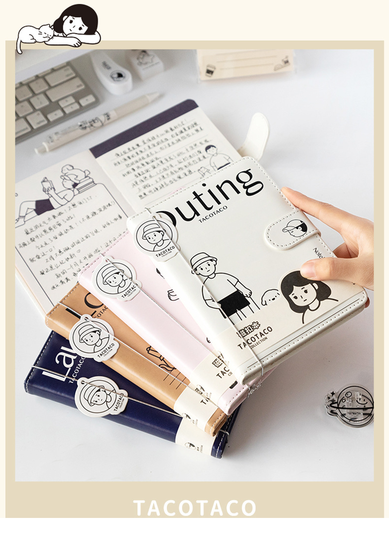 Taco磁扣本插畫彩頁筆記本 N0200