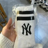 [S] MLB LOGO STRIPE NY SOCKS,WHITE, 3ASOMS22NK0003-50WHS (SMLB387)
