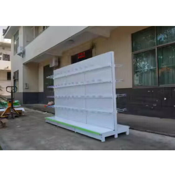 Hotly recommended supermarket convenience store shelves, storage racks, display racks [double-sided hook rack white // length 273*width 80*height 165] [120 25 cm long hooks with transparent tags]
