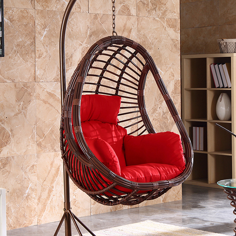 New swing hanging chair balcony courtyard hanging basket rattan chair bird's nest chair (brown)