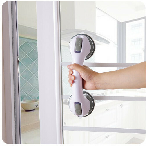 Bathroom Toilet handrail non-perforated anti-slip railing strong suction cup handle [OPP packaging (new light gray)]