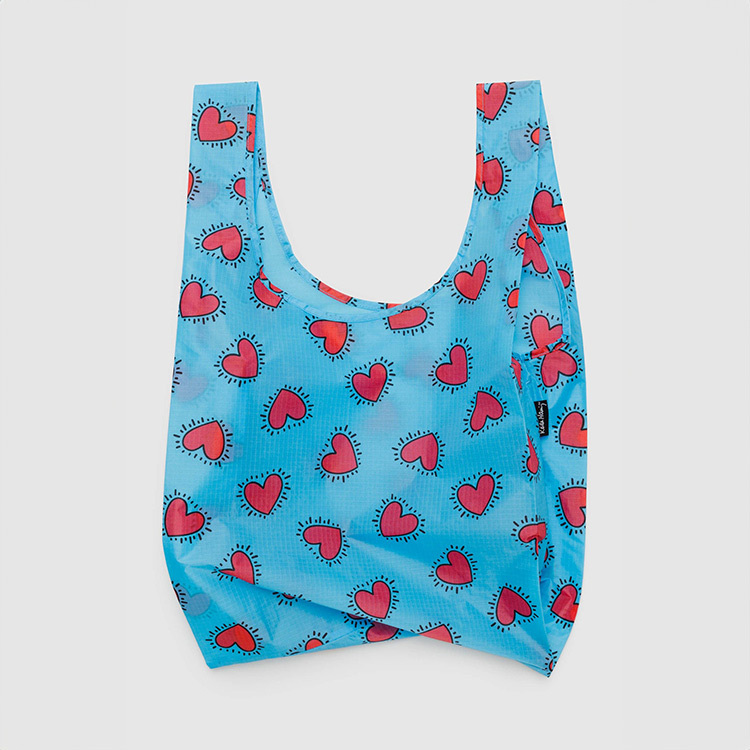 美國 BAGGU X Keith Haring聯名 設計口袋購物包 Hearts (M)