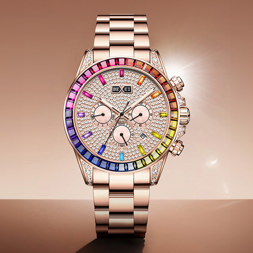 (預購)【BEXEI 貝克斯】9155 彩虹騎士系列 迪通拿款 彩虹圈 動力儲存 不鏽鋼 全自動 機械錶 手錶