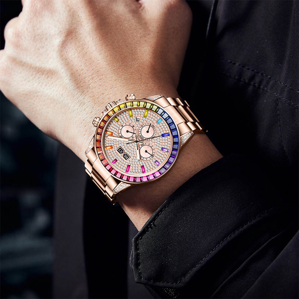 (預購)【BEXEI 貝克斯】9155 彩虹騎士系列 迪通拿款 彩虹圈 動力儲存 不鏽鋼 全自動 機械錶 手錶