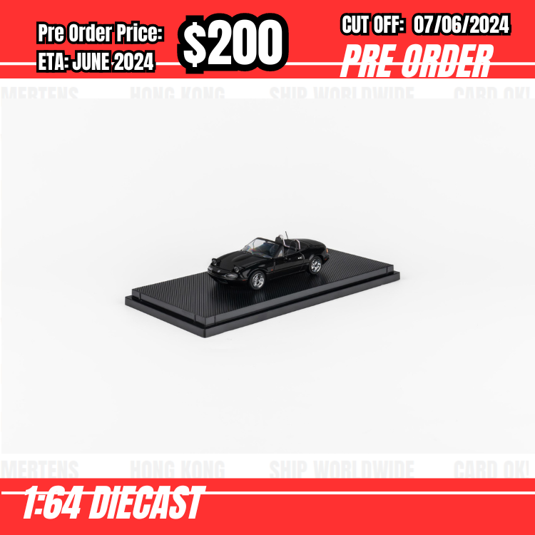 PO-$200 * Micro Turbo * 1:64 Mazda MX-5 Eunos Roadster Metallic Black [OD04/06]