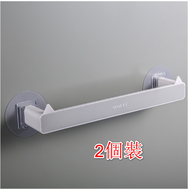 激抵【2個裝】免釘牆黏貼式掛架 拖鞋架 毛巾架 廚房架【短款28CM灰色】
