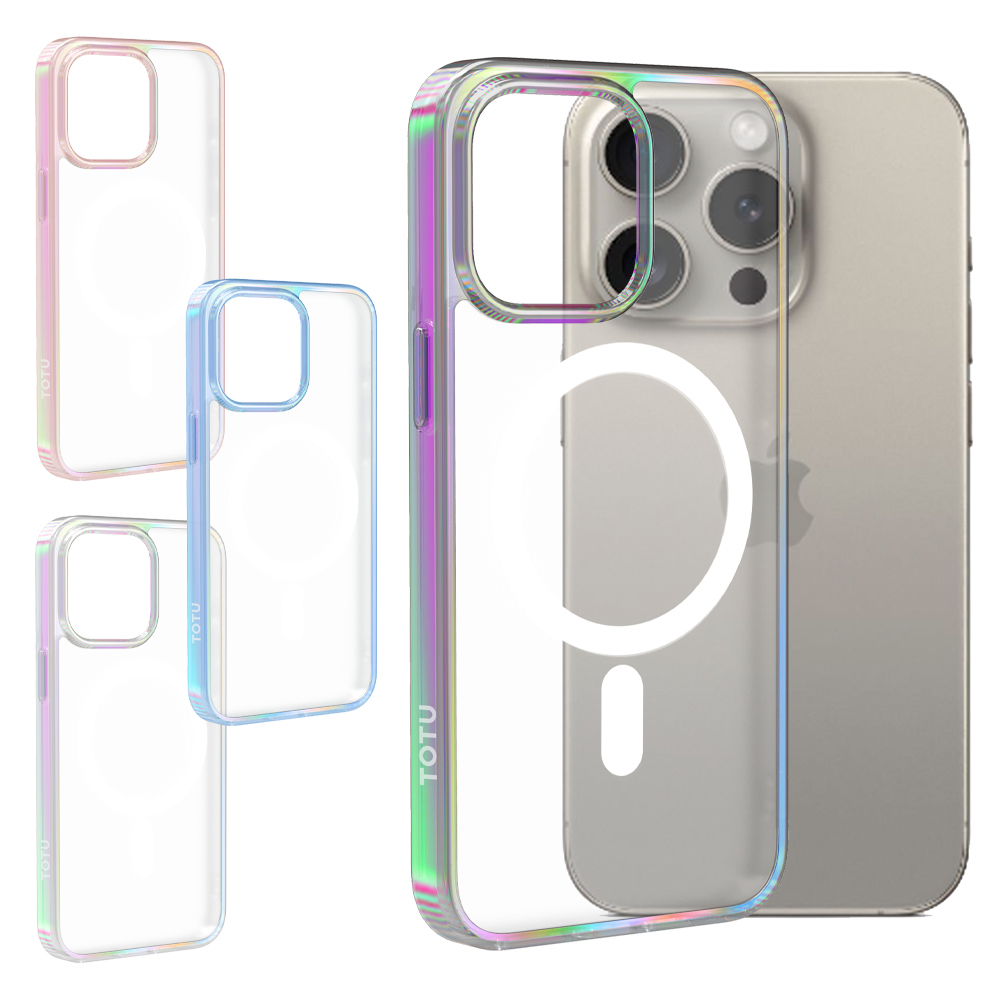 TOTU 拓途 iPhone 15 Pro/15 Pro Max 磁吸手機殼防摔殼保護殼 電鍍炫彩 晶炫系列