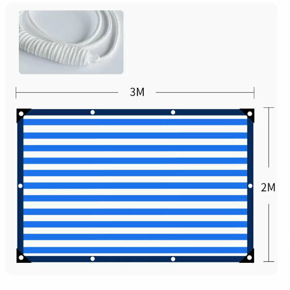 Household outdoor heat insulation sun screen (blue and white encryption 8 stitches (2*3 meters))