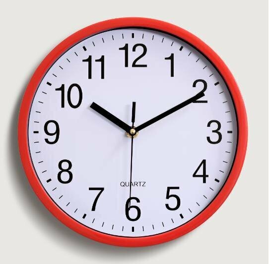 Arabic digital living room wall clock (red, 10 inches /25CM)