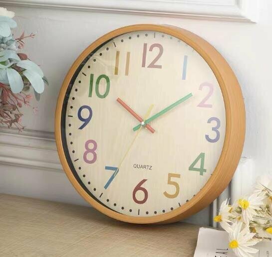 12 inch wood color digital wall clock "bamboo A1" 30cm
