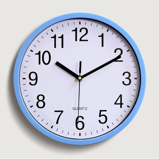 Arabic digital living room wall clock (blue, 10 inches /25CM)