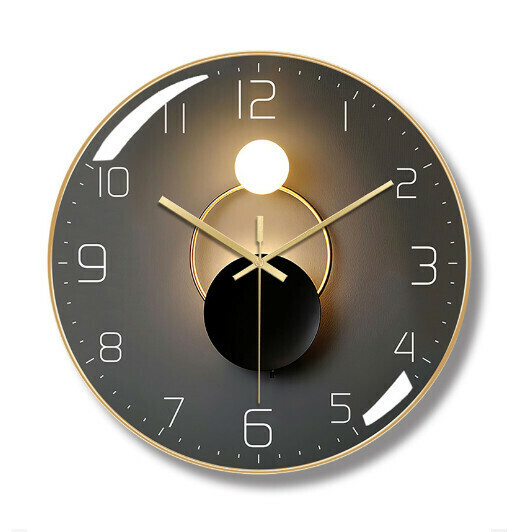Fashion mute wall clock "gold frame A"