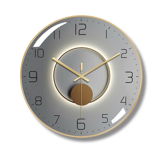 Fashion mute wall clock "gold frame b"