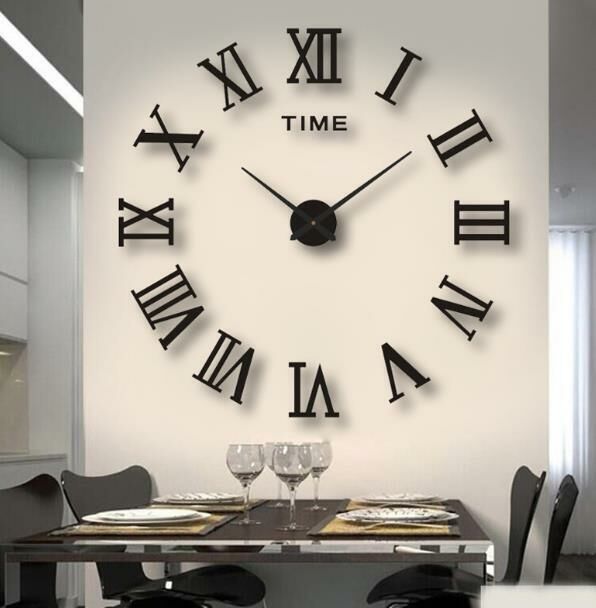 (black) Nordic stereo clock mute wall clock