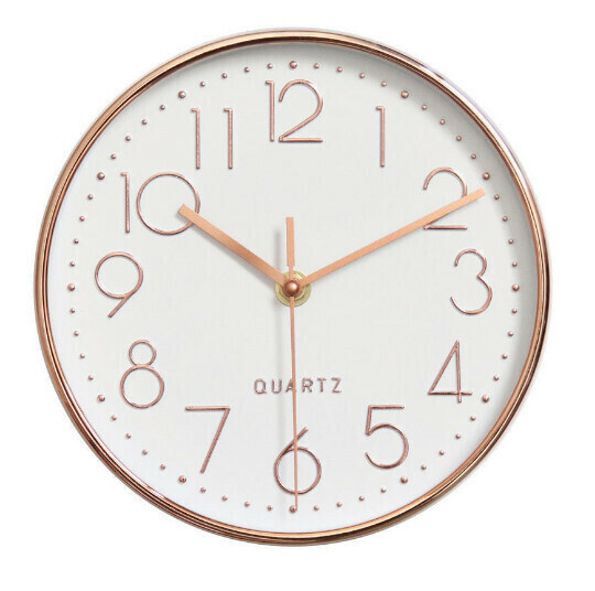 Simple silent wall clock [3451-12 inch-rose gold]