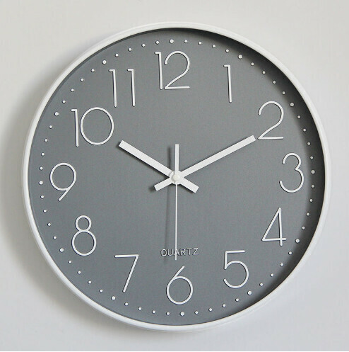 Simple silent wall clock [3451-12 inch-gray]