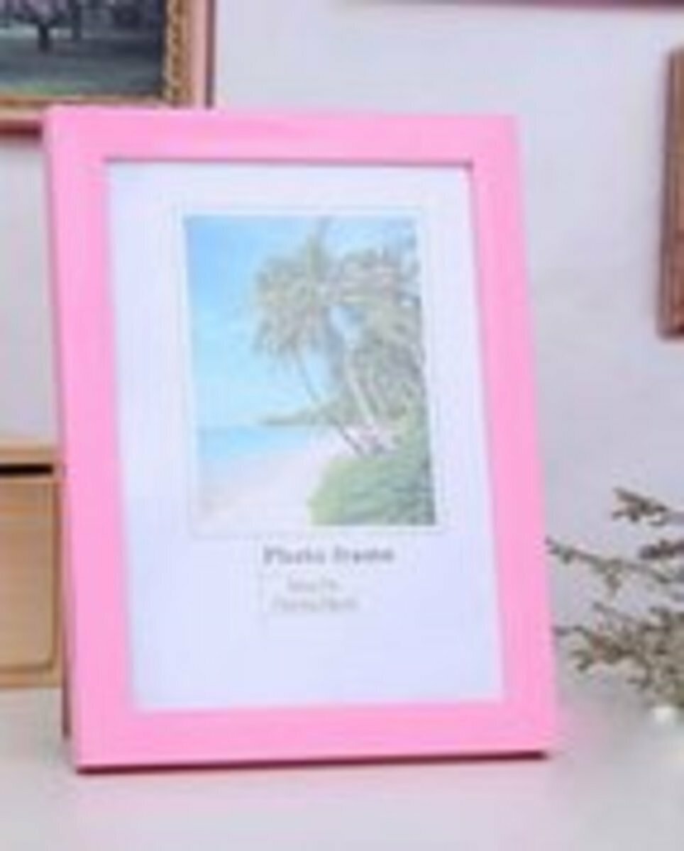 PVC photo frame creative table (5 inch pink)