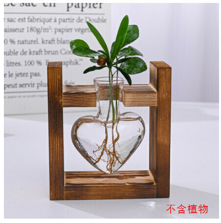 激抵創意木架水培玻璃花瓶【卡口木架+愛心單瓶】