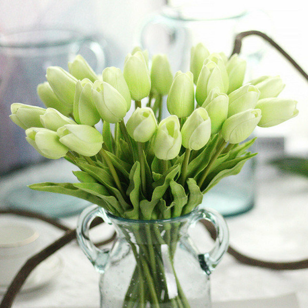 Mini tulip artificial flower 1 (tender green)
