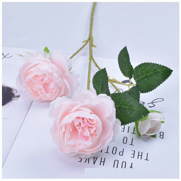 新款西洋牡丹花 仿真花 假花 （單支 粉色）