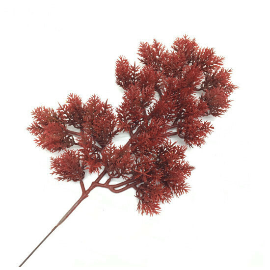 Pine leaves for landscaping Thuja leaves for decoration (bright red)