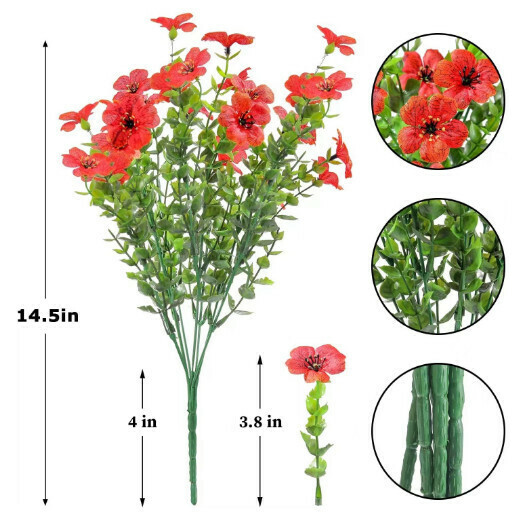 Eucalyptus violet simulation flower bouquet decoration flower arrangement "sunset red"