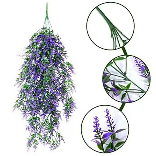 Flower vine hanging orchid plastic artificial flower rattan decoration (purple)