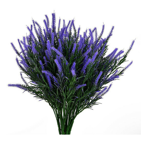 Plant artificial flowers and green grass indoor and outdoor home decoration (purple)
