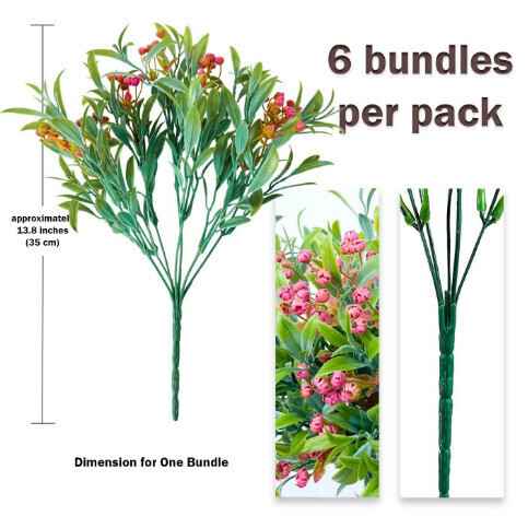 Outdoor artificial green plant bionic plant [Rose Red]