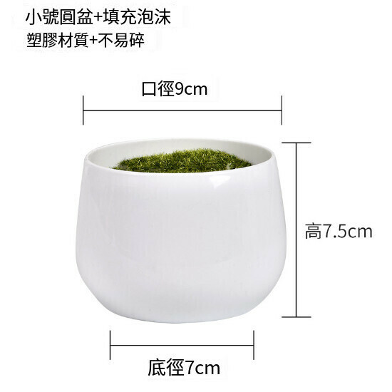 Bonsai balcony ornaments indoor decoration green potted plants (small round basin with foam filling)