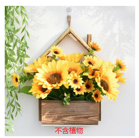 European-style wooden wall decoration creative wall-hung flowerpot "B wooden house"